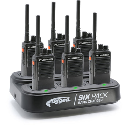 6 PACK - Choose Your Business Band Two Way Handheld Radio - R1 Safety Yellow