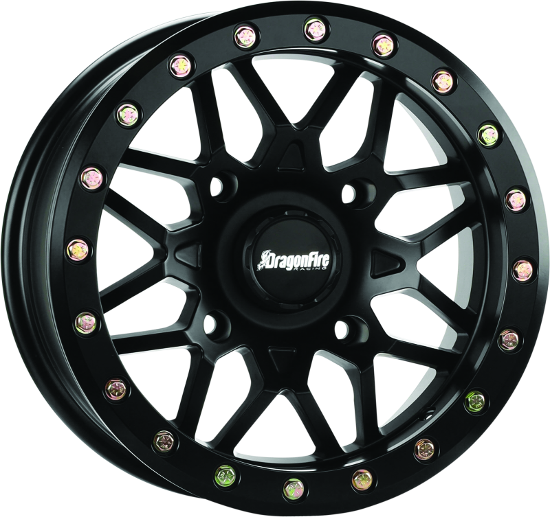 DragonFire Racing Typhon Wheel 15X10 4/137 5+5 +0 Machined Black