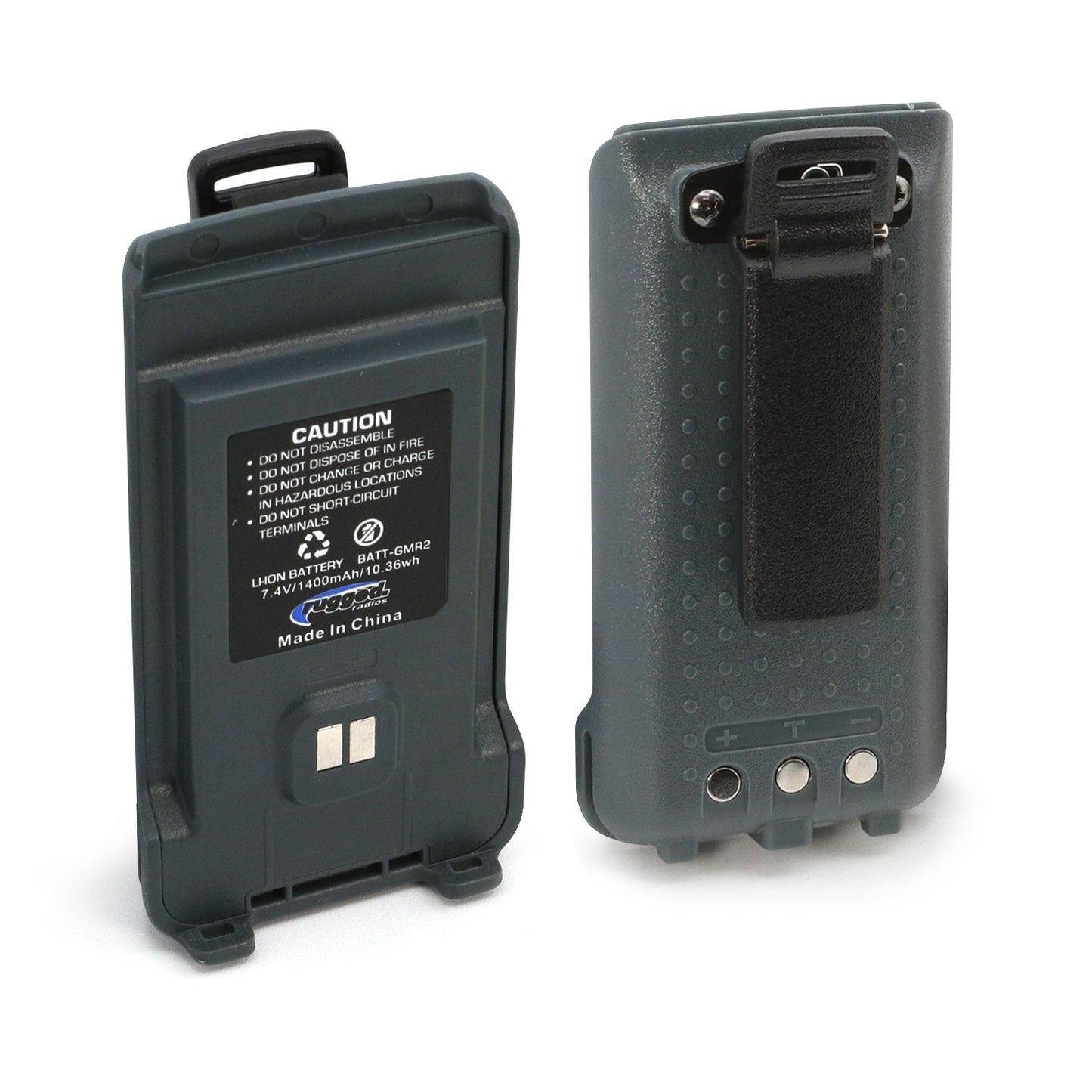 GMR2 Replacement Battery with 12v Charge Port and Belt Clip - Safety Orange