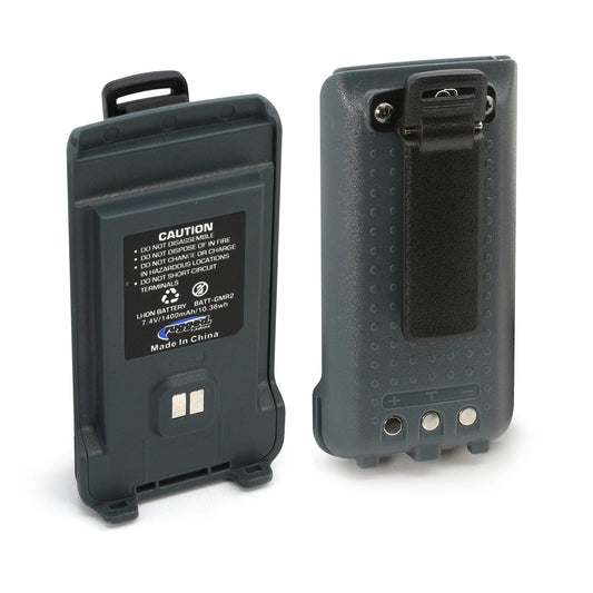 GMR2 Replacement Battery with 12v Charge Port and Belt Clip - Safety Orange
