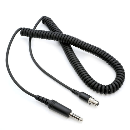 Firetruck Intercom Headset Coil Cord for Firecom Style Jacks - 5 Foot