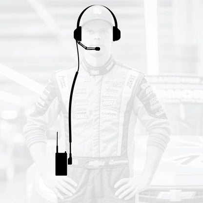 Crew Chief - H42 Spotter Headset and Rugged Handheld Radio Package - Single Radio with Nitro Bee X / R1 Business Band Handheld - Digital and Analog / Safety Yellow