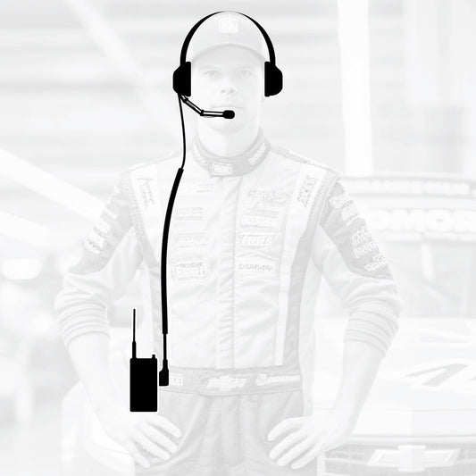 Crew Chief - H42 Spotter Headset and Rugged Handheld Radio Package - Single Radio with Nitro Bee X / R1 Business Band Handheld - Digital and Analog / Safety Yellow