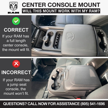 Center Console Radio Mount for Ford Chevy GMC and Ram TRX Trucks - Rugged Radios M1/G1/G4/RM45/RM60/GMR45