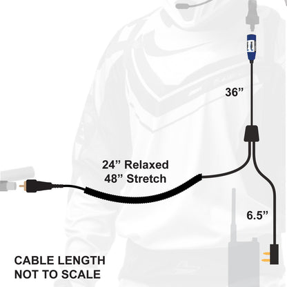 RUGGED Wired MOTO MAX Motorcycle Harness with Pre-Wired 2-Pin Rugged Handheld Radio Connector