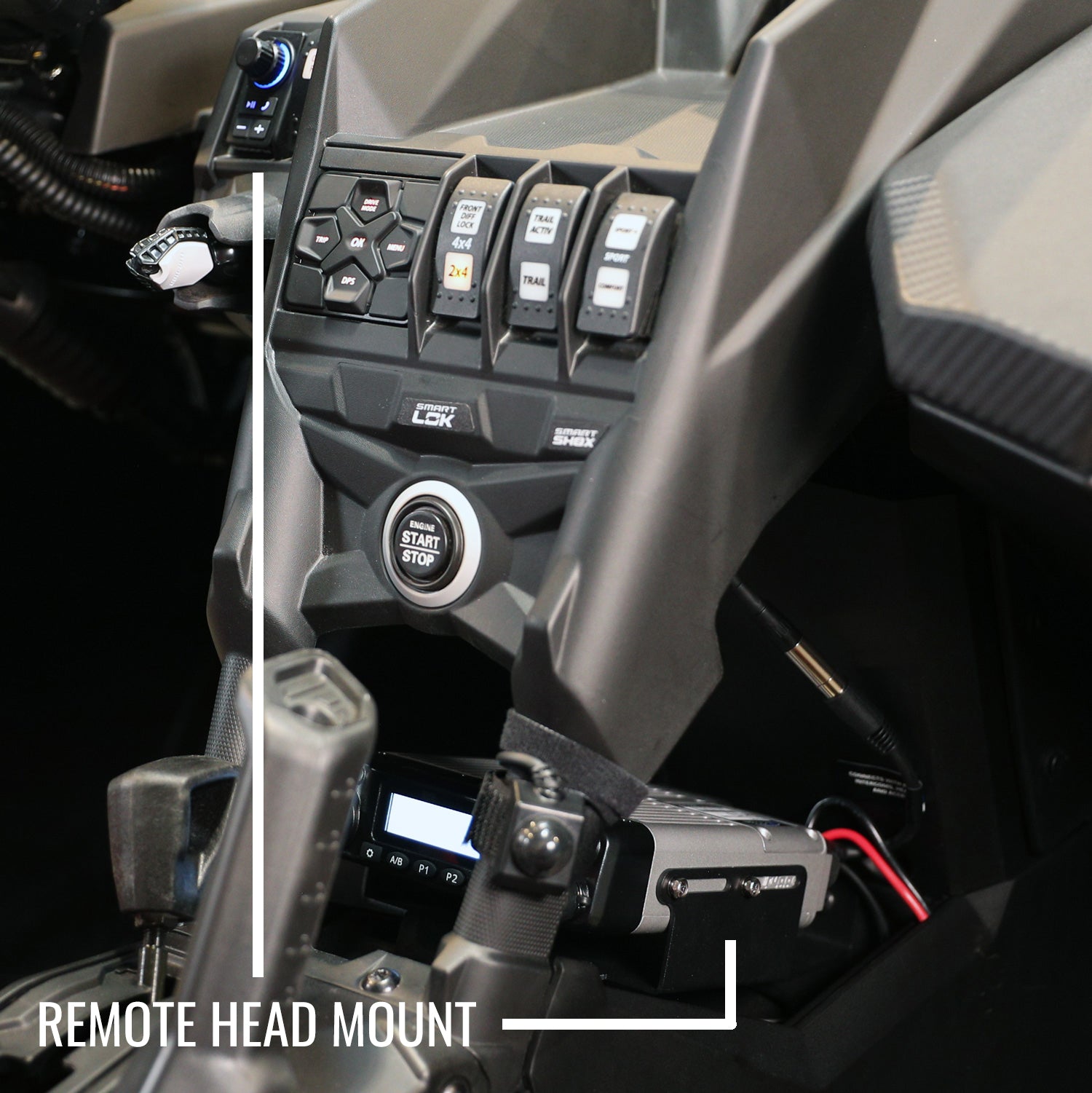 Can-Am Maverick X3 Complete Communication Kit with Bluetooth Intercom and 2-Way Radio - 696 PLUS / M1 VHF Business Band / Top Mount