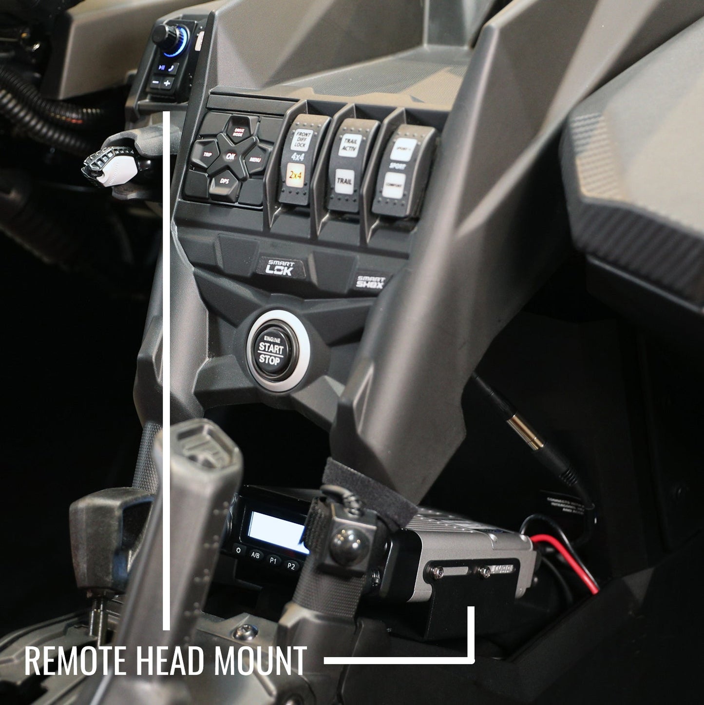 Can-Am Maverick X3 Complete Communication Kit with Bluetooth Intercom and 2-Way Radio - 696 PLUS / M1 VHF Business Band / Dash Mount