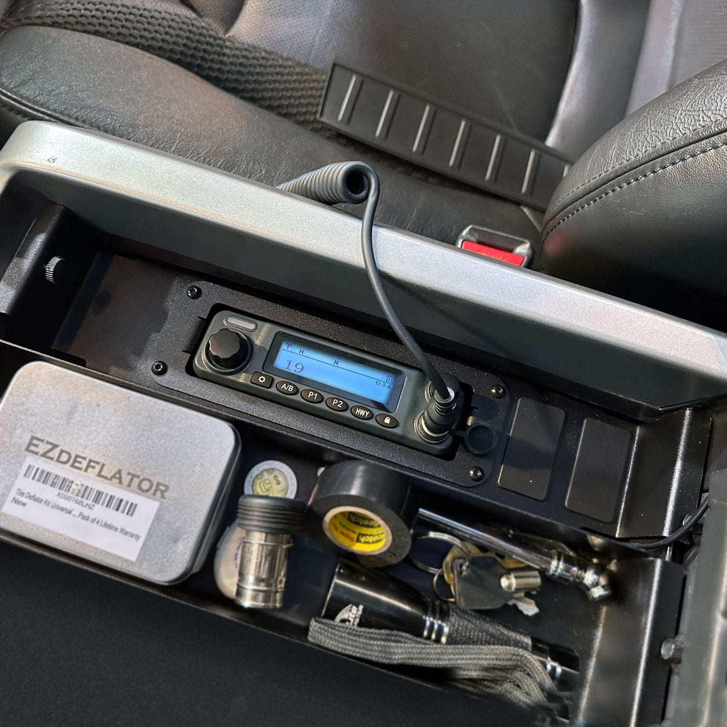 Center Console Radio Mount for Ford Chevy GMC and Ram TRX Trucks - Icom F5021