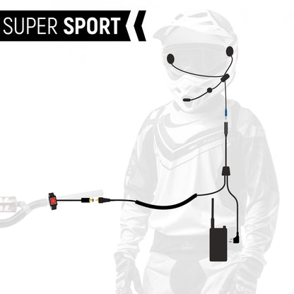 SUPER SPORT Complete Motorcycle Communication Kit with Lightweight SPORT Cables - V3