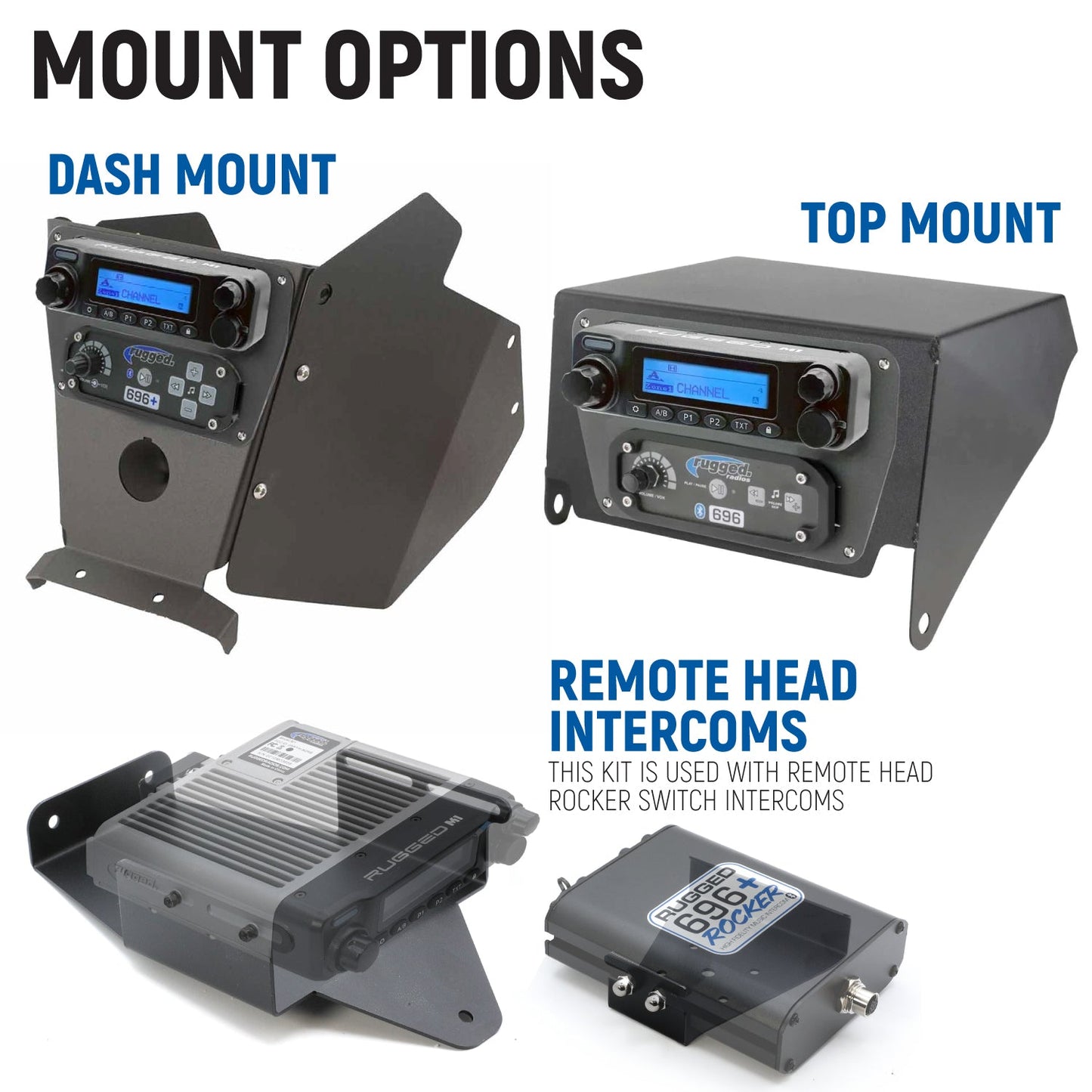 Can-Am Maverick X3 Complete Communication Kit with Bluetooth Intercom and 2-Way Radio - 696 PLUS / G1 GMRS / Dash Mount