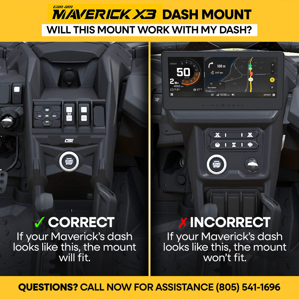 Can-Am Maverick X3 Complete Communication Kit with Bluetooth Intercom and 2-Way Radio - 696 PLUS / G1 GMRS / Dash Mount