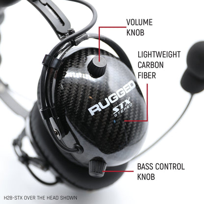AlphaBass Carbon Fiber Stereo Headset with Bass Boost and Volume Control (OTH and BTH) - Over The Head