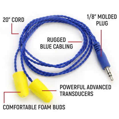 AlphaBud Foam Earbud Speakers - Mono and Stereo - Mono