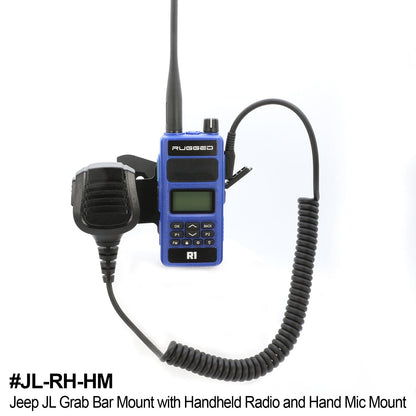 Handheld Radio Grab Bar Mount for Jeep Wrangler JK JKU JL and Gladiator JT - JK - Radio-Only Mount