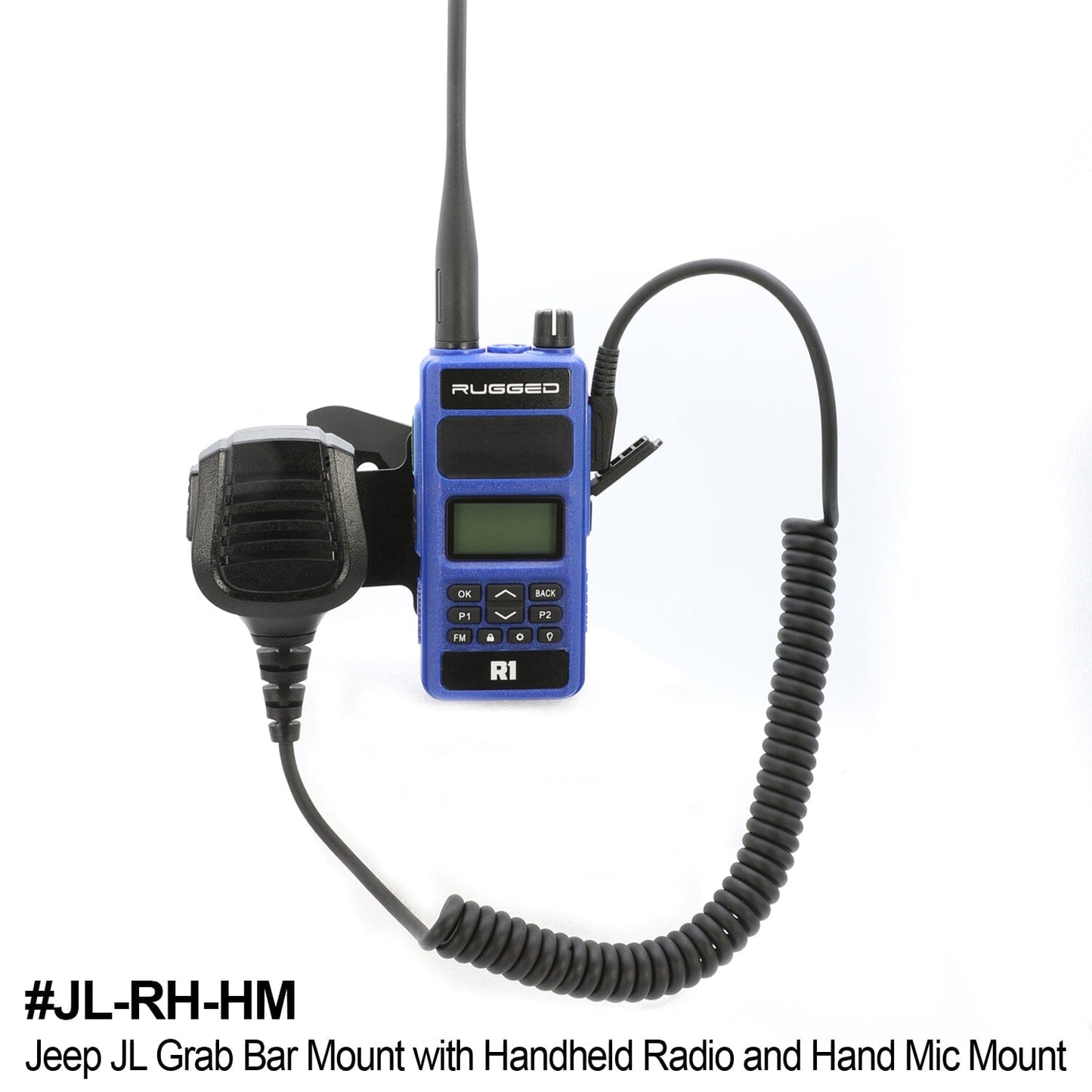 Handheld Radio Grab Bar Mount for Jeep Wrangler JK JKU JL and Gladiator JT - JL/JT - Radio/Hand Mic Mount