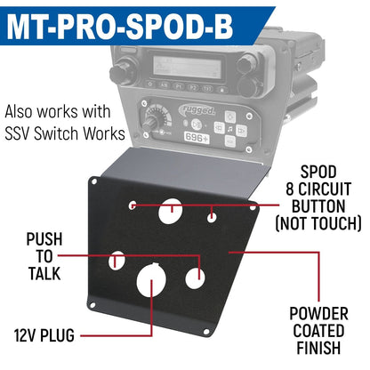 Lower Accessory Panel for Polaris RZR PRO XP RZR Turbo R and RZR PRO R Dash Mount Radio and Intercom - Switch Pros 12
