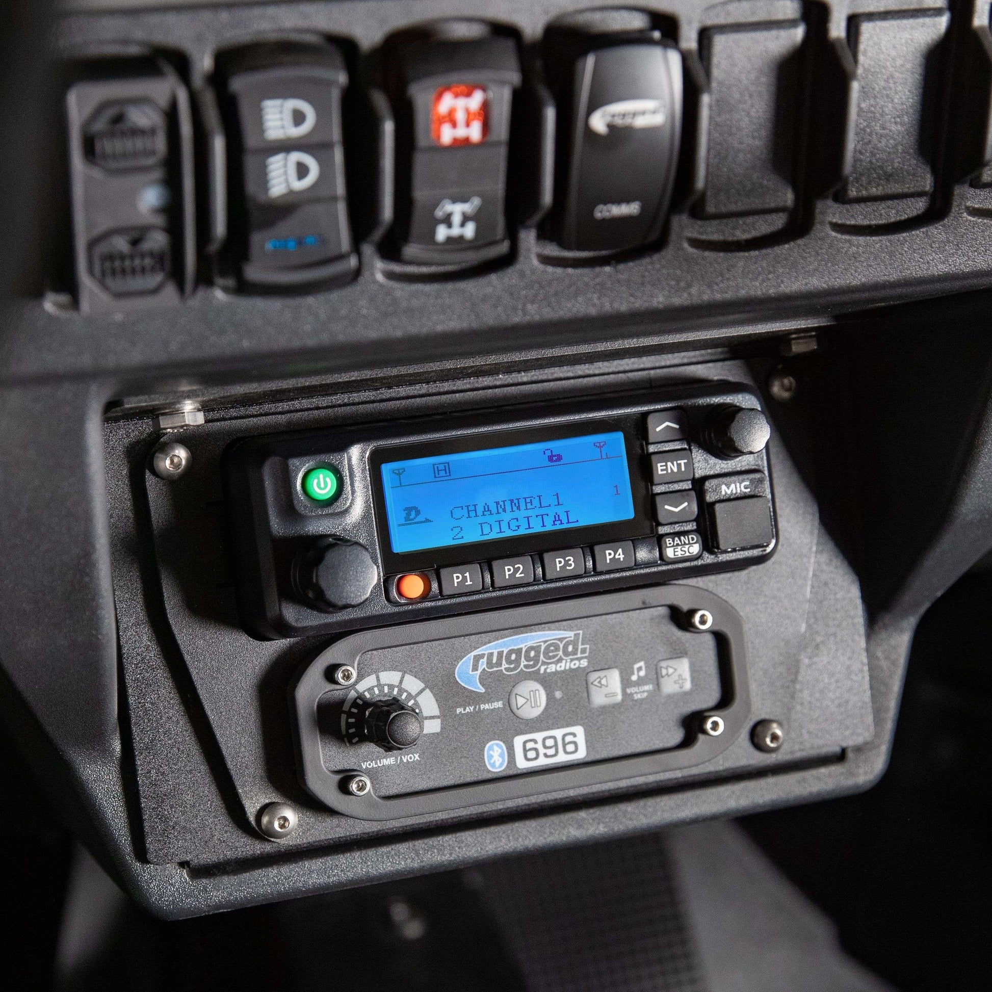 Polaris XP1 Mount Kit for Rugged Radios and Intercom - Rugged M1/G1/G4/RM45/RM60/GMR45 with Switch Holes
