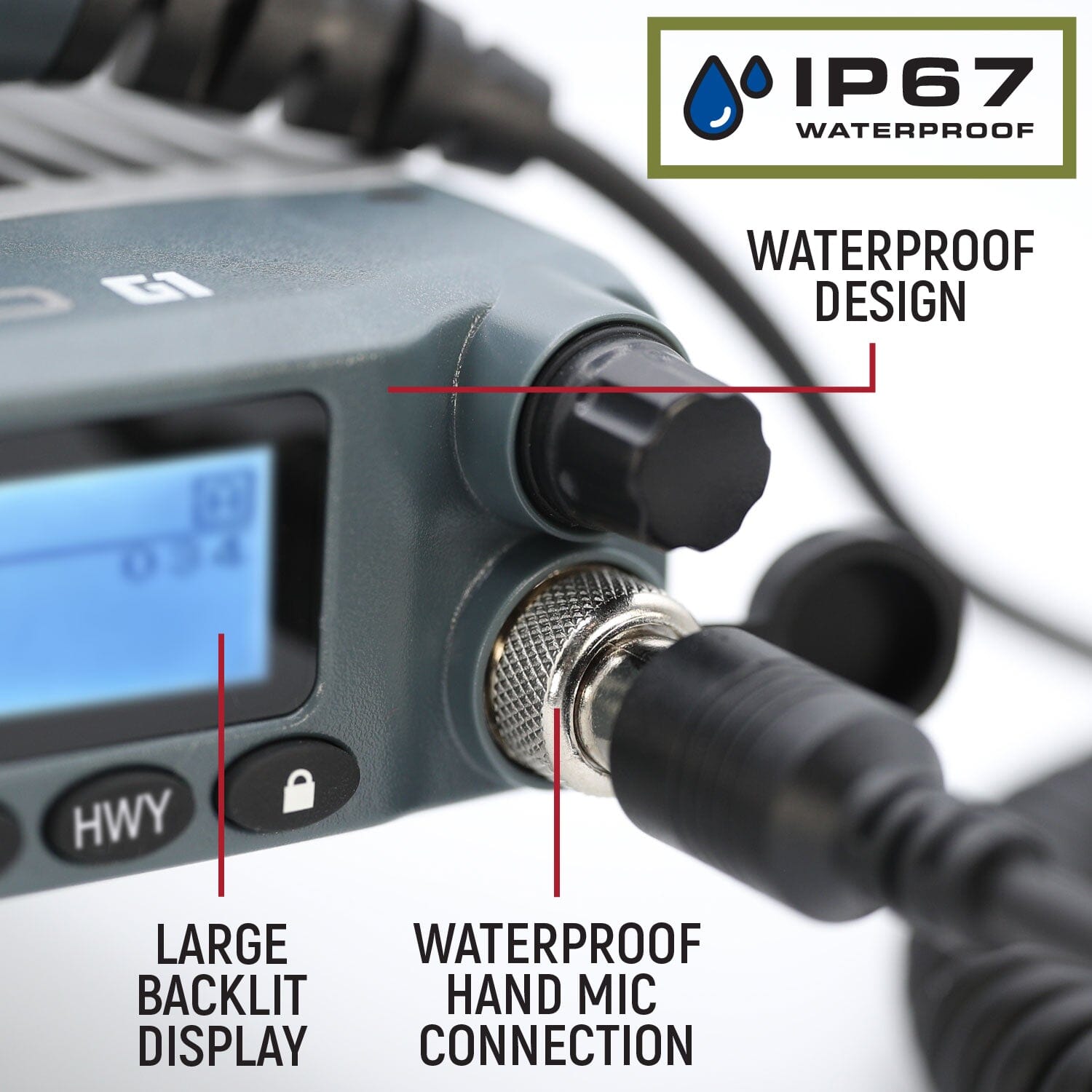 Radio Kit Plus - Rugged G1 GMRS Mobile Radio with External Speaker