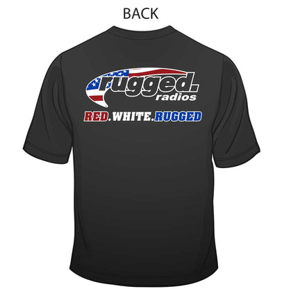 Rugged Radios AMERICAN FLAG T-Shirt - Black - Extra Large