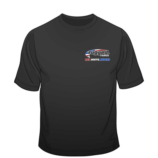 Rugged Radios AMERICAN FLAG T-Shirt - Black - Extra Large
